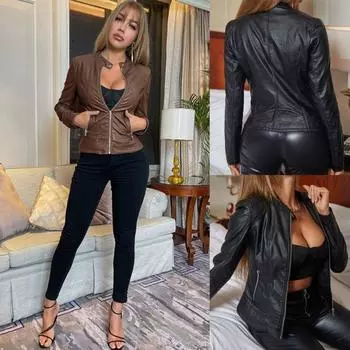 Rose Beauty A Куртка из искусственной кожи с косым карманом на молнии XS чёрный