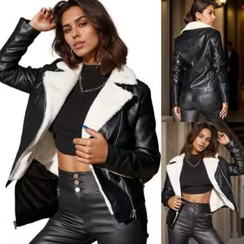 Rose Beauty A Мотокуртка из искусственной кожи с флисовой подкладкой и застежкой-молнией S