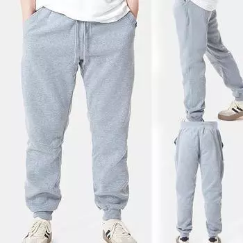 Rose Beauty A Мужские осенне-зимние свободные флисовые спортивные повседневные брюки S светло-серый