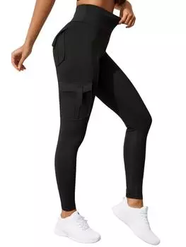 Rose Beauty A Solid Wide Belt Running Yoga Stretch Multi Pocket Patched Cargo Leggings Брюки Фитнес Йога Штаны Для Женщин XS темно-синий