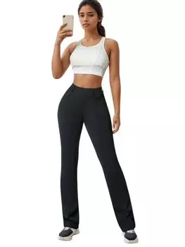 Rose Beauty A Женские брюки для поездок на работу с завышенной талией и узкими карманами, повседневные черные брюки, новые весенние и осенние брюки, женские эластичные брюки XS чёрный