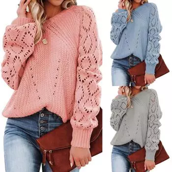 Rose Beauty A Женский свитер-пуловер с ромбовидной решеткой, осенне-зимний свитер с вырезом S серый