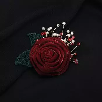 Rose brooch female hairpin dual-purpose jewelry Korean high-end crystal flower pin versatile coat jacket accessories