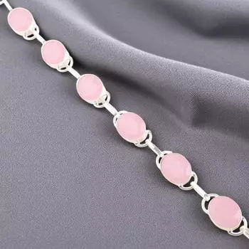 Rose Chalcedony Gemstone 925 Sterling Silver Handmade Gift Jewelry Bracelet 8 RB-10-19