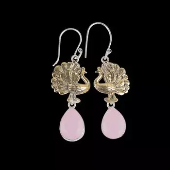 Rose Chalcedony Gemstone 925 Sterling Silver Jewelry Handmade Earrings 2.20 EE-44-15