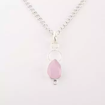 Rose Chalcedony Gemstone 925 Sterling Silver Jewelry Handcrafted Pendant 1.40 PP-12-15