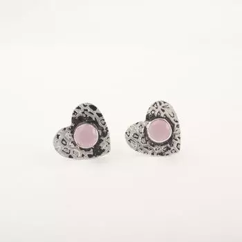 Rose Chalcedony Gemstone 925 Sterling Silver Jewelry Stud Earrings0.6 For Women EE-143-2