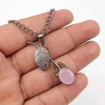 Rose Chalcedony Gemstone Handmade 925 Sterling Silver Pendant Women Jewelry Gift PP-55-18