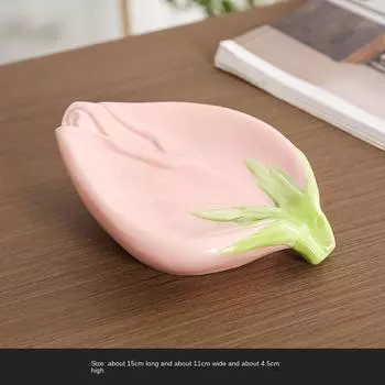 Rose Flower Ceramic Soap Box Household Sink Draining Soap Dish Light Luxury Creative Storage Rack