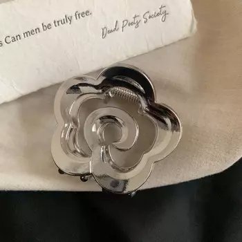 Rose Flower Hair Clip For Women High-End Shark Clip Metal Hair Clip Headwear Fashion Women Back Hair Clip Accessories