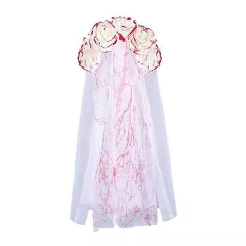 Rose Flower Women Hair Hoop Mesh Halloween Hairband Mask Set Halloween Bridal Headdress Ladies hairband