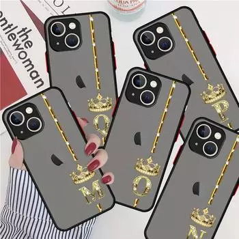 Чехол из розового золота с 26 буквами MRPZ, ажурный матовый чехол для Apple iPhone 14 11 13 7 12 Pro 7 XR XS Max 8 6s SE 2022, мягкий чехол для телефона iPhone 14