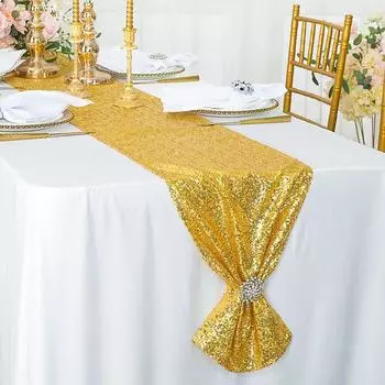 Rose Gold Sequin Table Runner Glitter Table Cover for Wedding Birthday Party Table Decorations Baby Shower Supplies 180x30cm розового золота