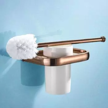 Комплект полок для туалетных ершиков из розового золота, античная латунь, роскошный хромированный черный белый керамический стакан, держатель для туалетной ершика, стойка для ванной комнаты, туалета