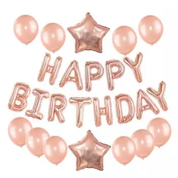 Rose Gold Wedding Birthday Party Balloons Happy Birthday Letter Foil Balloon Baby Shower Anniversary Event Party Decor Supplies