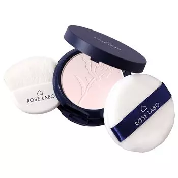 ROSE LABO Шелковистая увлажняющая пудра для лица All day Rose Poreless Tone Up Set с профессиональной кистью и пуховкой (Аромат розы/Натуральные ингредиенты) (Тип/Шрифт Presto