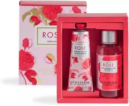 Rose Merci Hand Cream Mini Shower Gel Set Подарок на день рождения Подарок для женщин и мужчин Популярный Прощальный Белый день L OCCITANE &