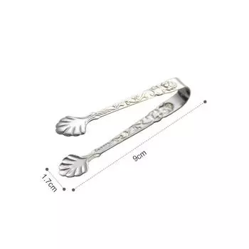 Rose Pattern Mini BBQ Food Clip Tongs 304 Stainless Steel Ice Cube Holder Cooking Grill Fruit Salad Clamp Kitchen Accessories