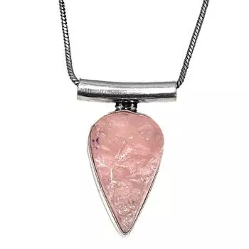 Rose Quartz Drusy Handmade Women s Unisex Silver Jewelry Pendant 1.5