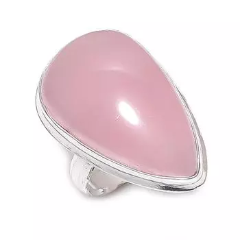 Rose Quartz Ethnic 925 Sterling Silver Jewelry Ring Size 9 g1g15