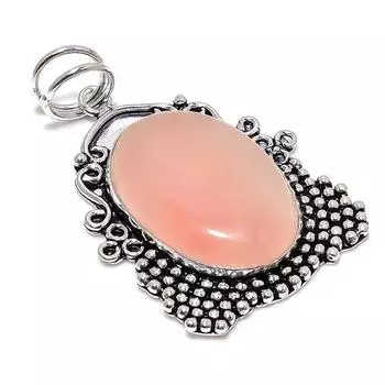 Rose Quartz Gemstone Handmade 925 Sterling Silver Jewelry Pendant 2.44 F7w34