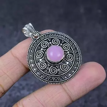 Rose Quartz Gemstone Handmade 925 Sterling Silver Jewelry Pendant 1.75 U5q66