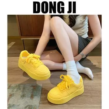 Rose red thick baseplate shoes women s spring 2025 ins new heightening shoes breathable bread sports and leisure shoes 35 белый