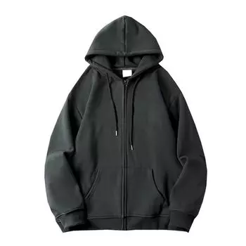 Rose Same Zipper Hooded Sweatshirt Female Navy Blue Spring, Autumn and Winter American Cardigan Outerwear Top Ins Fashion Dark gray regular XL