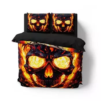 Rose Skull Anime Duvet Cover Sets Bedding Set Famous Comforter Bed Linen Twin Queen King Single Size Dropshipping Gift EU single(135x200cm)