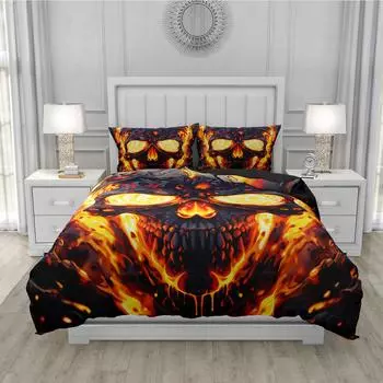 Rose Skull Anime Duvet Cover Sets Bedding Set Famous Comforter Bed Linen Twin Queen King Single Size Dropshipping Gift EU Single 135x200cm