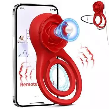 Rose-Toy Bluetooth APP Кольцо для пениса Вибратор для мужчин Блокировка спермы Мужские кольца для пениса Задержка эякуляции Секс-игрушки для пар