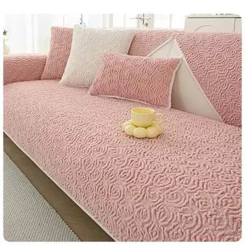 Коврик для дивана Rose Velvet, новый минималистский современный утолщенный плюшевый нескользящий кожаный чехол для дивана, зимний длинный чехол для дивана, полотенца 70x70cm