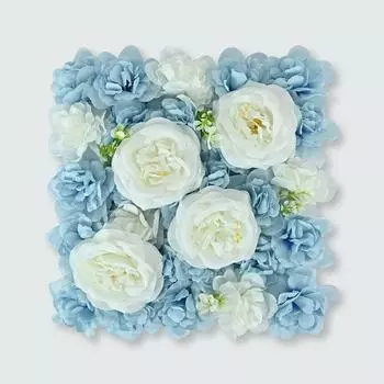 Rose Wall Artificial Flower Wall Backdrop Silk Flower Wall Panel Floral Backdrop Decoration for Shower Wedding Anniversary Birthday Party 40x40cm белый