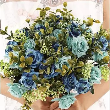Свадебный искусственный цветок розы, свадебный букет, сделай сам, свадебный домашний стол, центральное украшение, имитация растения, реквизит для съемки, искусственный цветок as the picture