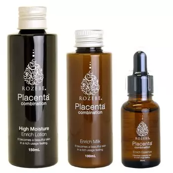 Rosebe Emulsion set Лекарственное отбеливание Placenta Enrich series Сделано в Японии Набор для ухода за лицом [Лосьон (увлажненный) Сыворотка] Квази-препарат 3-х компонентный