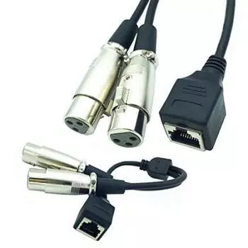 Rosebe XLR 3-контактный 2-гнездовой к RJ45 гнездовому сетевому адаптеру короткий соединительный кабель-удлинитель