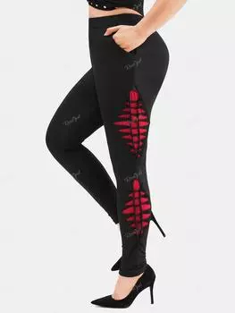 Rosegal Большие размеры Плетеные брюки с запахом и карманами M чёрный