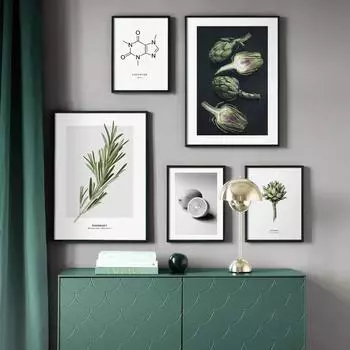 Rosemary Caffeine Artichoke Lemon Kitchen Nordic PostersWall Art Canvas Painting And Print Wall Picture For Living Room Decor 21X30cm No Frame