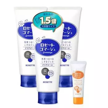 Rosette gommage [new] clear peel blue 180g x 3 pieces, bonus included