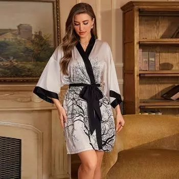 Роскошная атласная летняя пижама для женщин — короткие рукава и прохладное прикосновение One Size