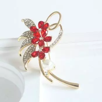 Роскошная атмосферная брошь со стразами и жемчугом, корсажная булавка для актрисы, простая пряжка для кардигана золотой