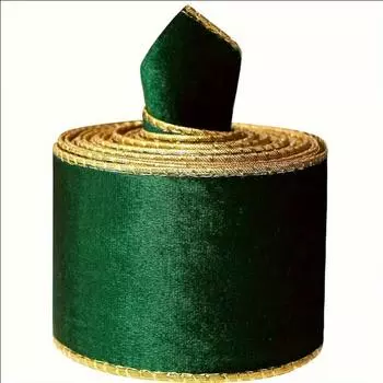 Роскошная бархатная рождественская лента - 5 ярдов x 2,5 дюйма шириной, двухсторонний клетчатый дизайн, прочная и универсальная для праздничного декора, упаковки елки