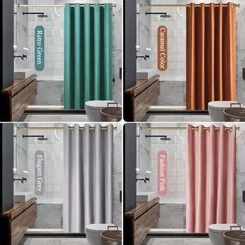 Роскошная бархатная занавеска для душа с золотыми кольцами в стиле ретро, водонепроницаемая двухслойная занавеска для ванной комнаты, чехол для ванны W120xH180cm