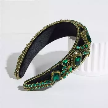 Роскошная барочная повязка на голову с полным бриллиантовым покрытием, губчатые аксессуары для волос для женщин, блестящие вечерние ободки для волос, повязка на голову, обруч, головной убор для девушки