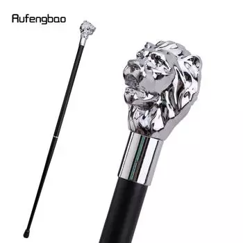 Роскошная белая трость с ручкой в виде головы льва, модная трость для вечеринки, декоративная трость, элегантная ручка-трость, 93 см белый