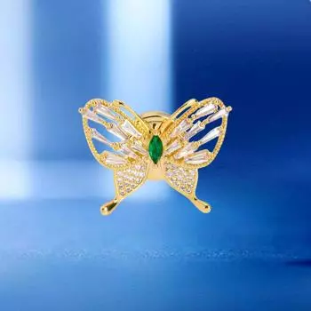 Роскошная брошь-бабочка с магнитной пряжкой и темпераментом для женщин, эксклюзивный корсаж для шеи, универсальные аксессуары для одежды Electroplated real gold золотой
