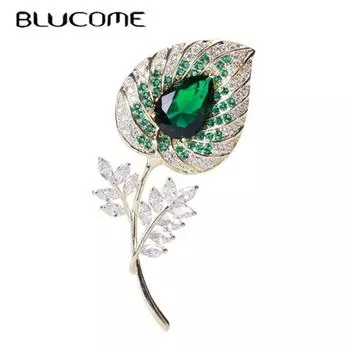 Роскошная брошь Blucome с цветком, медные булавки с растением, женская брошь для пальто, костюма, сумки, булавки для хиджаба, подарок на Новый год оранжевый