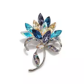 Роскошная брошь-букет, женская изысканная цветная брошь с кристаллами, дизайнерская булавка Sense Niche, элегантные аксессуары для костюмов