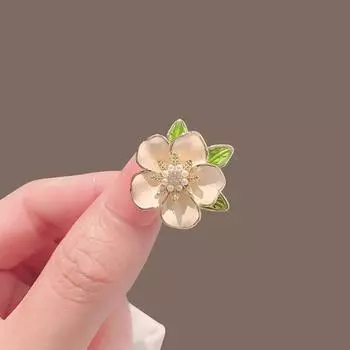 Роскошная брошь-гардения в японском стиле, элегантная антикоррозийная булавка для женщин белый
