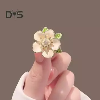 Роскошная брошь-гардения в японском стиле, элегантная булавка из антикоррозийного сплава для женской одежды, аксессуары белый